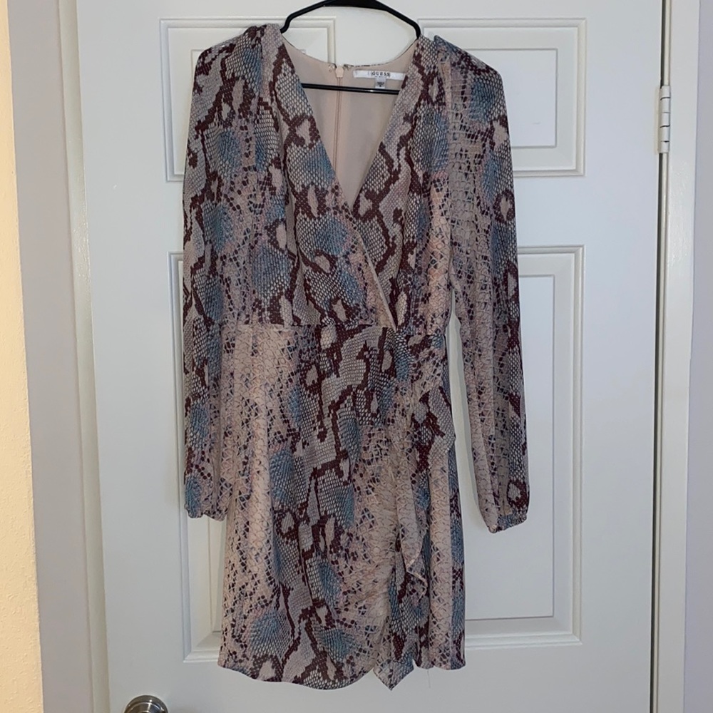 Guess multi colored long sleeve dress
